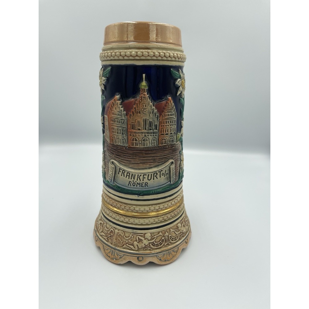 Vintage West Germany 3D Frankfurt o/m Romer Wind Up Musical Beer Stein